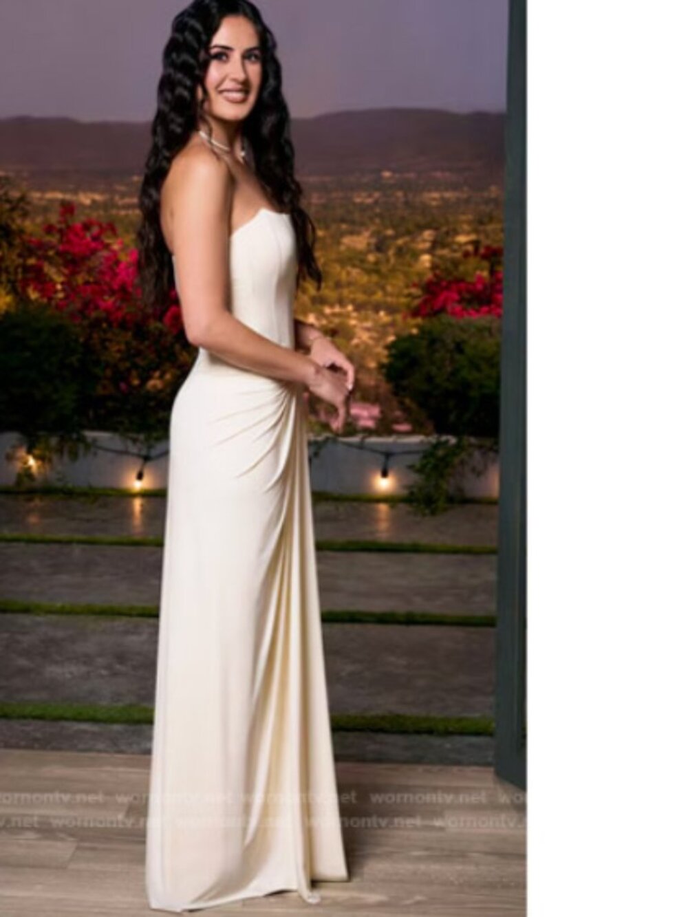 Deme by Gabriella PEARL strapless maxi dress nwt